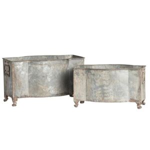 Rustic Galvanized Metal Planter with Iron Lattice Cage Decorative Long Garden <b>Flower</b> <b>Box</b> for Patio, Vintage Style Decor Planters - Product Image 5