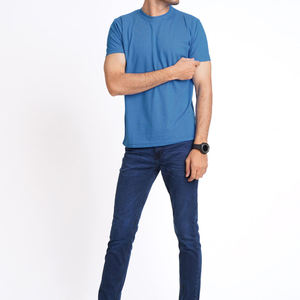 Nouveau style tendance, t-shirt pour homme en coton 100% à manches courtes, tricoté uni, respirant, séchage rapide, col rond, en solde - Product Image 2