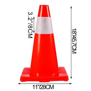 Confezione da 12 Coni Stradali Arancioni da 45 cm con Collari Riflettenti, Base in PVC, per Sicurezza Stradale e Parcheggio, Materiale Plastico per Cantieri e Segnalazione Pericoli - Product Image 3