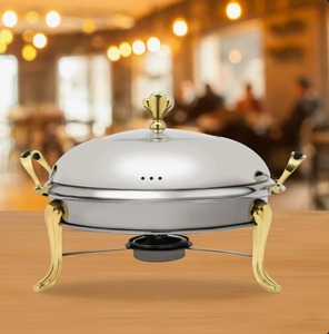 Trendy 14 Round Chafing Dish 2 Quart Stainless Steel <b>Buffet</b> Food <b>Warmer</b>, Round Chafer Set At Cheap Price - Product Image 1