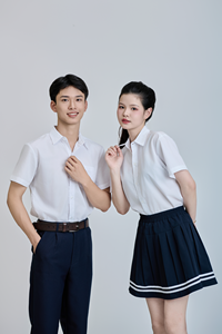 Chemise blanche à manches longues pour enfants, garçons et filles, polyester/coton, collège, Vietnamienne FMF, en stock - Product Image 3