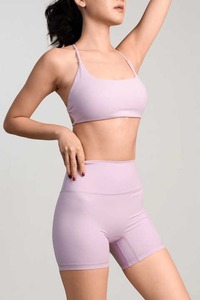 Women's High Waisted Quick Dry Spandex/Nylon Gym Clothing Sets with Elastic Waist Workout Fitness Yoga Biker Shorts and Tank Top - Product Image 2