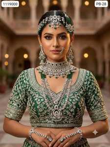 Elegant High Quality Brass Bridal Engagement Wedding Anniversary Party Gift Ethnic Fashion Rhodium Plated Zircon Jewelry <b>Set</b> - Product Image 4