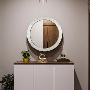 Miroir mural rond décoratif moderne avec cadre incrusté, miroir contemporain personnalisé écologique pour Bar Mitzvah - Product Image 3