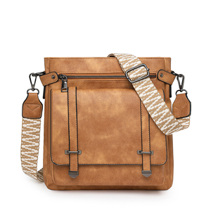 Vintage PU Leather <b>Crossbody</b> Bag Women Shoulder Satchel Zipper Flap <b>Purse</b> for Travel Daily Use - Product Image 1