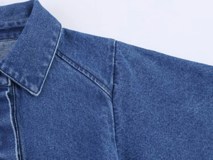 Chemise en jean pour femme 2026, style streetwear, écologique, respirante, coupe classique, boutonnée, avec épaules tombantes, toutes saisons - Product Image 5