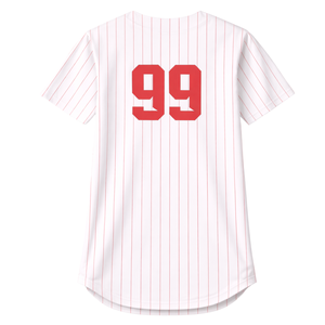 Maillot de baseball personnalisé à rayures fines pour hommes, respirant, en polyester, uniforme d'équipe, chemise de sport, approvisionnement en gros OEM - Product Image 2