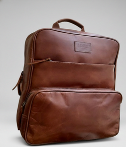 Sac à dos pour ordinateur portable en cuir véritable 100% imperméable pour homme avec port USB, ceinture à coussin d'air - Sac à dos pour l'école et les voyages 15,6 pouces - Product Image 3