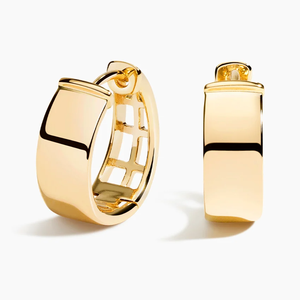 Pendientes de aro minimalistas de oro amarillo para mujer, joyería de uso diario, diseño simple, accesorios de moda de metal sólido - Product Image 2