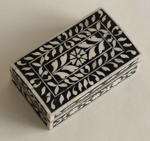 Handmade Natural Bone Inlay Wood Jewelry <b>Box</b> Chevron Design Rectangle Keepsake for Women & Girls for Home Decor & <b>Gift</b> - Product Image 2