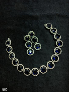 Ensemble de bijoux de mariée en diamant américain classique Collier et boucles d'oreilles en deux pièces pour mariage Style classique à la mode - Product Image 2