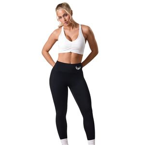 Legging noir pour femme, taille haute, extensible, avec détails de coutures, pour le fitness, la gym, l'entraînement et les activités sportives, vêtement de performance - Product Image 1