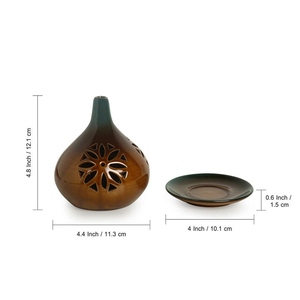 Portavelas de cerámica de estilo moderno y elegante, minimalista, geométrico, con forma de casa. - Product Image 2