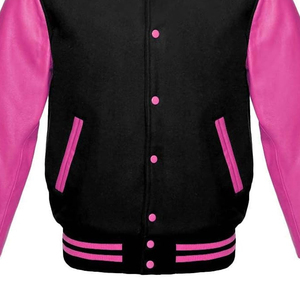 Veste bomber universitaire décontractée unisexe personnalisée, style streetwear cool, à motif géométrique, avec capuche en laine pour l'hiver - Product Image 3