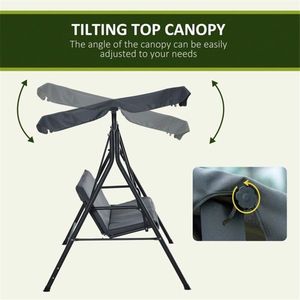 3 Seat Grey Patio Swing Chair - Product Image 6