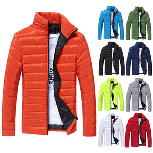 Chaqueta de burbujas de color sólido para hombre, forro de algodón, cuello alto, impermeable, transpirable, de secado rápido, abrigo de invierno, informal, corte ajustado, regular - Product Image 6