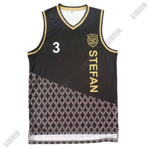 Ensemble de maillot et short de basket-ball personnalisés sublimés SIBRIN |   Concevez votre propre nom et numéro d'équipe |   100% polyester - Product Image 6