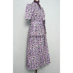 Pure Cotton 100% Handprinted Kimono Casual Knitted Knee Length House Robe/Beach dress Comfy Maternity All Winter Autumn Summer - Product Image 5