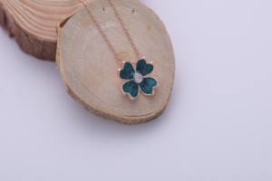 Pendentif fleur de luxe en argent sterling 925 massif, pendentif floral en émail, bijoux pour femmes, cadeau - Product Image 6