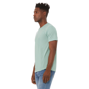 Men's Light <b>Green</b> Short Sleeve O-Neck <b>T</b>-<b>Shirt</b> Regular Fit 100% Cotton Jersey Casual Solid Color <b>Plain</b> Dyed Knitted <b>T</b>-<b>shirts</b> - Product Image 3
