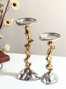 Trendy <b>Black</b> Gold Silver Aluminum Twisted <b>Candlestick</b> Holder for Home Decoration Religious Use Durable Handmade Eco-Friendly - Product Image 3