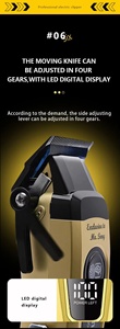 Cortadora de Pelo Profesional Kemei KM-90-4 con Cuchilla DLC, Motor de Alta Velocidad, Herramienta de Corte para Peluqueros, Base de Carga Dual USB - Product Image 6