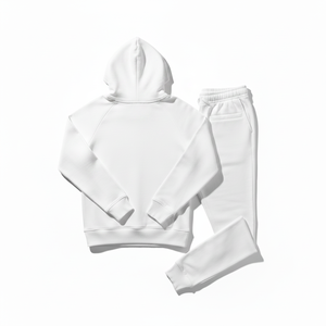 Custom Logo Men Women <b>White</b> <b>Tracksuit</b> Fleece Hoodie Joggers Set 2 Piece Sportswear Blank Oversized Streetwear Sweat Suit Set Bul - Product Image 2