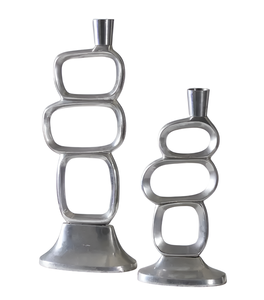 เชิงเทียนตกแต่งดีไซน์ใหม่ สีเงินด้าน สำหรับตกแต่งบ้าน ทำจากอลูมิเนียมหล่อ งานแฮนด์เมด รับสั่งทำตามแบบ - Product Image 5