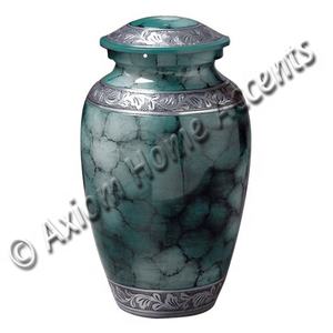 Sofisticada urna de cremación de aluminio con detalles artesanales Una hermosa urna de recuerdo de Axiom Home Accents - Product Image 2