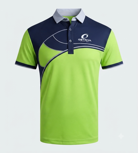 Chemise à manches courtes pour homme Ostriya, beige, rouge, bleu, uni, fermeture éclair sur le devant, tissu respirant en maille, polyester/coton, vêtements décontractés - Product Image 4