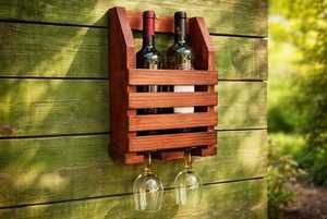 Porte-bouteilles mural en bois moderne pour rangement vertical des bouteilles - Product Image 4
