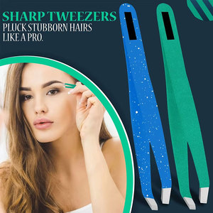 Eyebrow Tweezers Blue/Green Color Lash Lifting <b>Tools</b> Tip Eyelash Extension <b>Tools</b> Tweezers Makeup Stainless Steel - Product Image 2