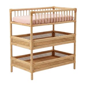 Table à langer en rotin pour bébé, mobilier enfant, chambre d'enfant, étagère tressée à 3 niveaux, prix d'usine, pas cher, haute qualité, nouvelle collection, vente chaude - Product Image 2
