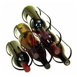 Porte-bouteilles de vin en métal noir pour 6 bouteilles, fabriqué en Inde, pour la maison, les hôtels et les restaurants - Product Image 1