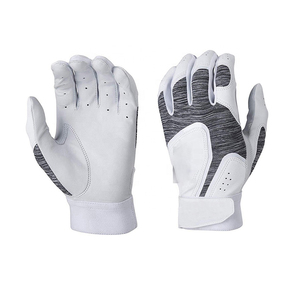 Guantes de Bateo de Cuero Blanco Transpirables con Cierre de Gancho y Bucle para Adultos, Guantes de Béisbol Deportivos con Agarre para Entrenamiento - Product Image 2
