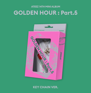 ATEEZ 14ème mini-album GOLDEN HOUR Part.5 (VERSION PORTE-CLÉS) K-Pop Coréen Tous âges Plastique Papier BW-154 Mod - Product Image 1