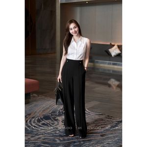 Camiseta Básica sin Mangas Clásica para Mujer al por Mayor, Camiseta de Bambú y Algodón Suave, Transpirable y Ecológica, con Cuello, para Oficina y Uso Diario A8005 - Product Image 1