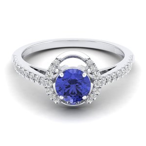 Anillo Infinito de Tanzanita con Corte Redondo de 0.84Ct y Oro de 14K, Precio al por Mayor REYES, para Mujer, Certificado IGI, Joyería Fina con Diamantes - Product Image 6