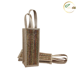 Elegante Porta Botellas de Agua de Yute Natural con Correa Larga para Gimnasio y Oficina - Product Image 5