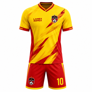 Ensemble de maillots de football personnalisés, uniforme de football, vêtements de sport pour hommes, maillot à manches courtes, shorts, logo personnalisé, nom, numéro, kit d'entraînement - Product Image 1