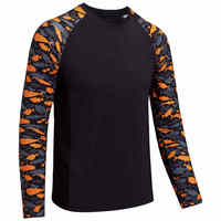 Chemise de pêche à manches longues pour garçons, personnalisable par sublimation, camouflage noir et orange, respirante, séchage rapide, protection solaire UPF 50 anti-UV