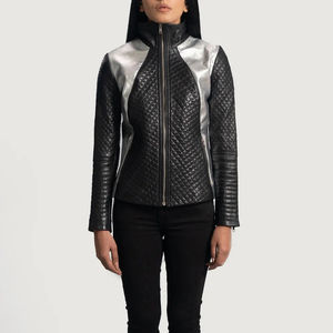 Chaqueta de Cuero Premium para Mujer, Diseño Ajustado para Uso Diario, Chaqueta de Motociclista para Exteriores, Procesamiento de Tejido, Chaquetas de Cuero al por Mayor - Product Image 1