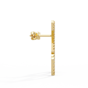 Trendy XO Diamond Screw <b>Back</b> <b>Earrings</b> 14K Pure Gold Round Cut Lab Grown Diamond Sparkling Pave set Stud Elegant <b>Earrings</b> - Product Image 4