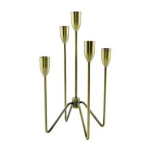 Wholesale Modern Brass Finish Metal Candelabra 5 Arm Luxury <b>Candle</b> <b>Holder</b> Stand Table Centerpiece for Wedding Home Decor Stand - Product Image 1