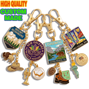 Porte-clés <span class=keywords><strong>de</strong></span> voyage en métal personnalisé, Grand Canyon, Tour Eiffel <span class=keywords><strong>de</strong></span> <span class=keywords><strong>Paris</strong></span>, porte-clés en émail, temples <span class=keywords><strong>de</strong></span> Kyoto, <span class=keywords><strong>souvenirs</strong></span> touristiques - Product Image 2