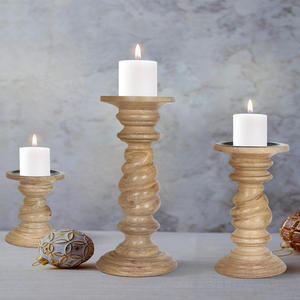 Portavelas de Madera Natural Ecológico con Grabado Impreso, Decoración para Mesa de Hogar, Hotel, Restaurante, Bodas, Fiestas y Eventos - Product Image 6