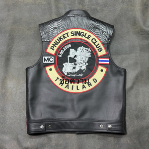 เสื้อกั๊กมอเตอร์ไซค์สไตล์คลับพร้อมดีไซน์เย็บลายรังผึ้ง - Product Image 3