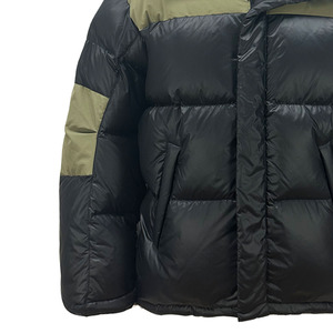 Black Green Patchwork Short Men's <b>Down</b> Jacket Duck <b>Down</b> Jacket Placket Resin Zipper Winter <b>Down</b> Jacket - Product Image 5