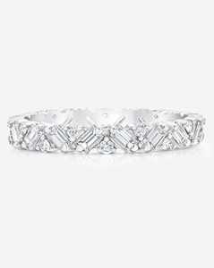 Custom 14K Solid Gold Multi Mix Cut Lab Grown Stackable <b>Ring</b> 3mm Wide Full Eternity Minimalist <b>Dainty</b> Wedding Band Manufacturer - Product Image 3