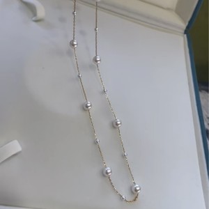 Collar Redondo Aurora de Plata 925 con Perlas Naturales de Agua Dulce de 3-7 mm, Collar Inspirado en el Cielo Estrellado - Product Image 4